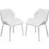 Dinky Bistro Dining Chairs In Pair - White, Faux Leather
