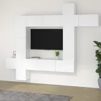 Dirk Modular TV Cabinet Set - White, Engineered Wood