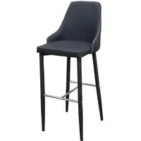 Divina Bar Stool - Charcoal, Fabric