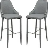 Divina Bar Stool - Grey, Fabric