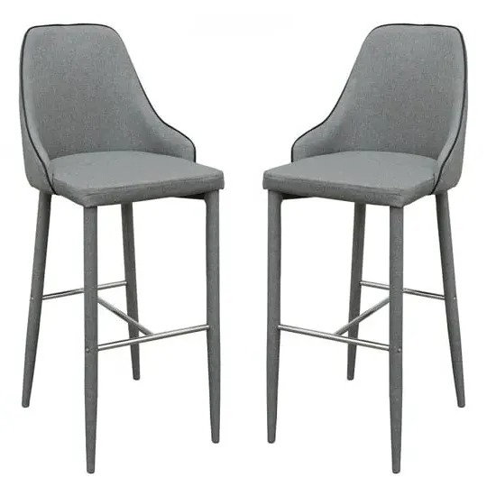Divina Bar Stool - Grey, Fabric