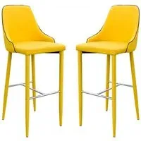Divina Bar Stool - Yellow, Fabric