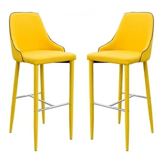 Divina Bar Stool - Yellow, Fabric