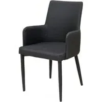 Divina Carver Dining Chair - Black, Fabric