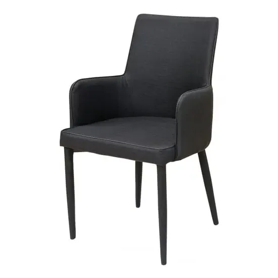 Divina Carver Dining Chair - Black, Fabric