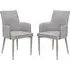 Divina Carver Dining Chair Pair - Grey, Fabric