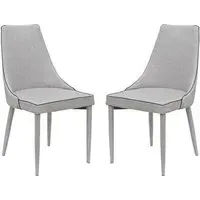 Divina Dining Chair Pair - Grey, Fabric