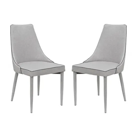 Divina Dining Chair Pair - Grey, Fabric