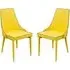 Divina Dining Chair Pair - Yellow, Fabric