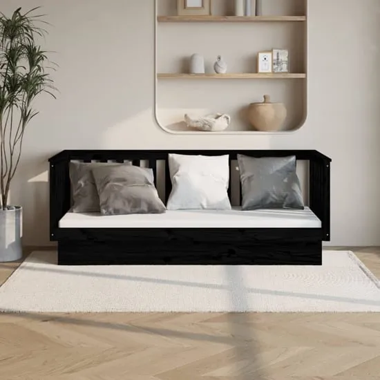 Diza Single Day Bed - Black, Pinewood