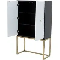 Dodoma Console Table with 2 Doors - Gold, Wood