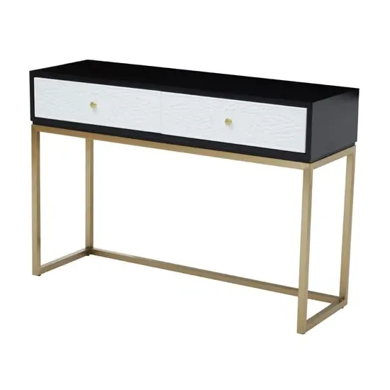 Dodoma Console Table with 2 Drawers - Gold, Wood