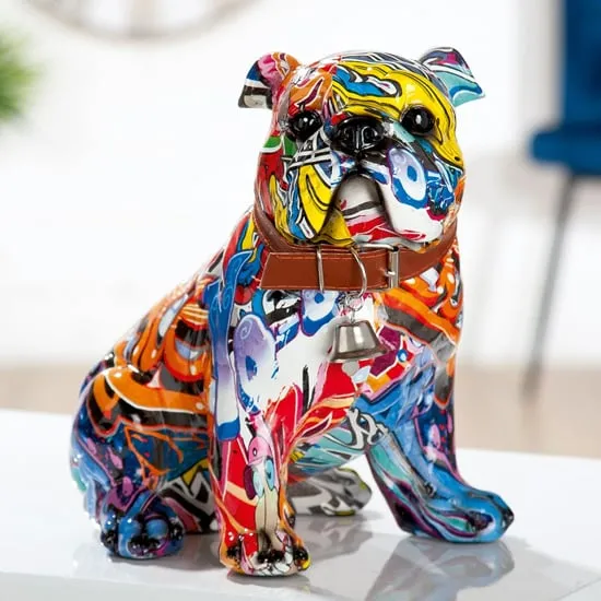 Dog Pop Art Design Sculpture - Multicolour, Polyresin