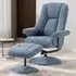Dollis Recliner Chair with Stool - Ocean, Fabric
