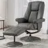 Dollis Swivel Recliner Chair with Stool - Cinder, Leather