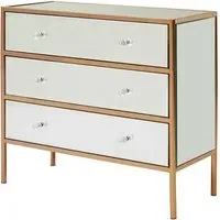 Dombay Mirrored Chest with 3 Drawers - Rose Gold
