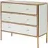 Dombay Mirrored Chest with 3 Drawers - Rose Gold