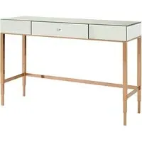 Dombay Mirrored Console Table with 3 Drawers - Rose Gold