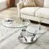Donatella Magic Ring Swivel Coffee Table - Clear, Glass