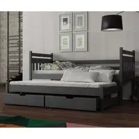 Donna Day Bed with Trundle and Storage - Graphite, Pinewood
