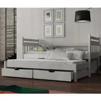 Donna Day Bed with Trundle - White, Pinewood