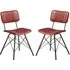 Donna Vintage Dining Chairs In Pair - Red, Leather