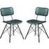 Donna Vintage Dining Chairs In Pair - Teal, Leather