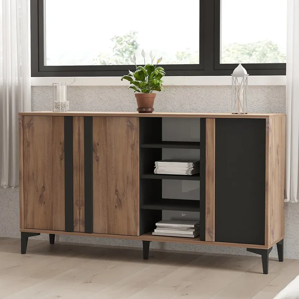 Dora 3-Door Sideboard - Atlantic Wood Effect, Melamine product