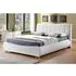 Dorado Double Bed Frame with Pleated Headboard - White, Faux Leather