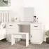 Doria Pine Wood Dressing Table with Mirror - White