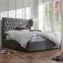 Dorking King Size Ottoman Bed with Storage - Pewter, Fabric