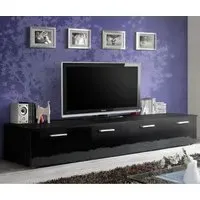 Doswell High Gloss TV Stand with 2 Doors - Black