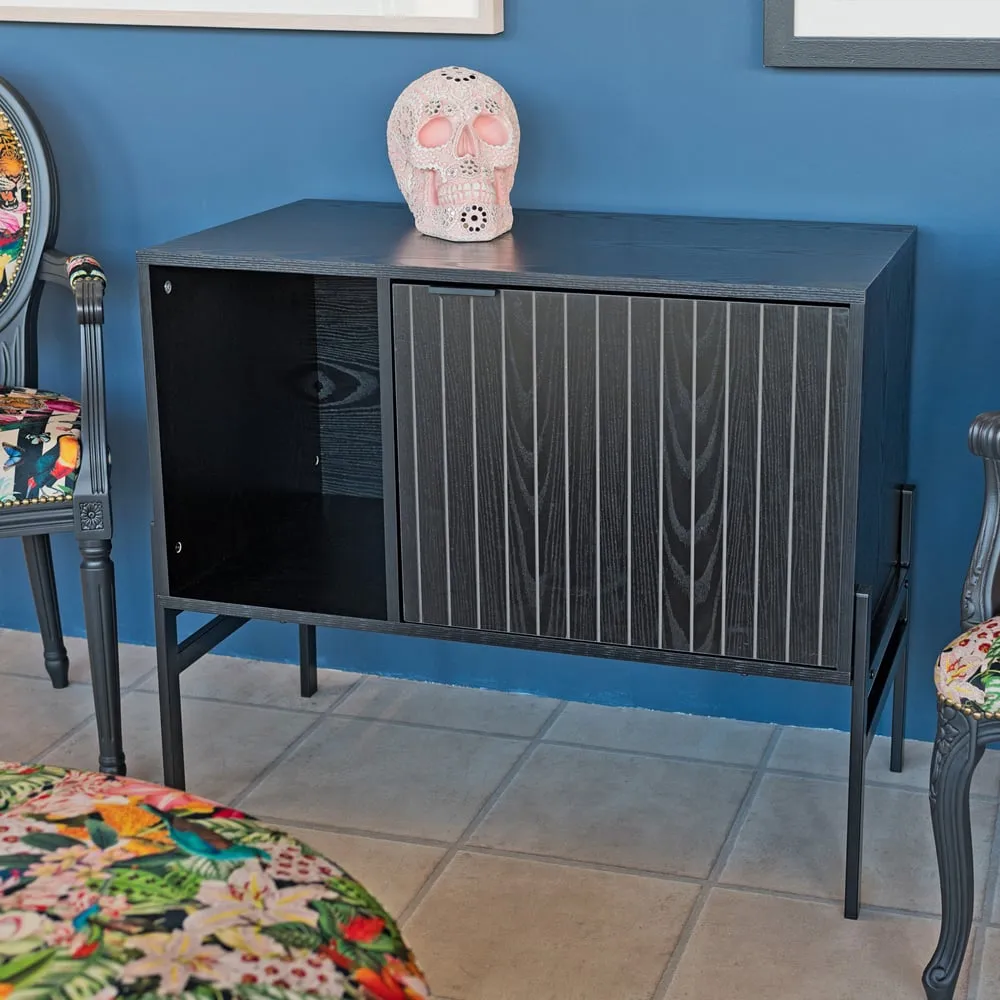 Doswell Storage Cabinet with 1 Door - Black