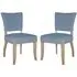 Dothan Dining Chairs in Pair - Blue, Velvet