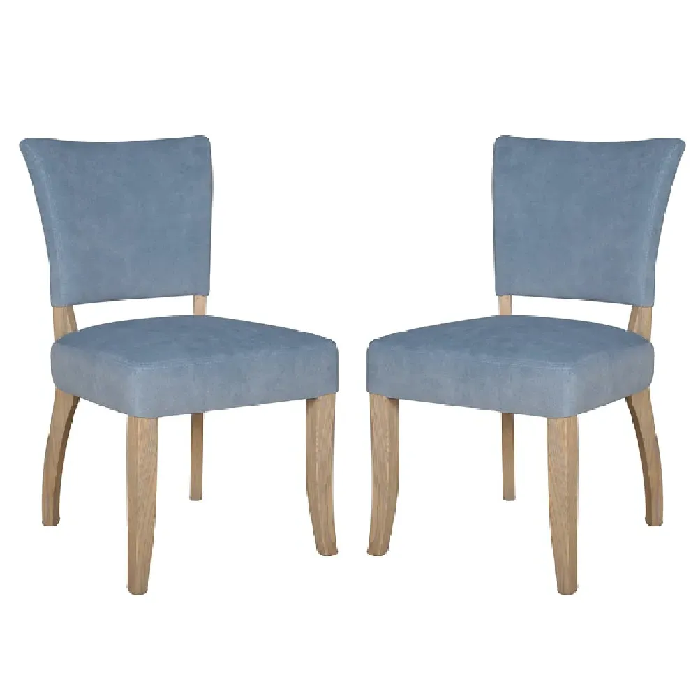 Dothan Dining Chairs in Pair - Blue, Velvet image