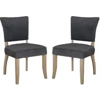 Dothan Dining Chairs in Pair - Dark Grey, Velvet