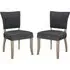 Dothan Dining Chairs in Pair - Dark Grey, Velvet