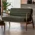 Dotson 2-Seater Sofa with Wooden Frame - Green, Fabric