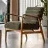 Dotson Fabric Armchair with Wooden Frame - Green