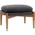 Dotson Leather Footstool with Wooden Frame - Antique Ebony