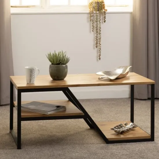 Douala Wooden Coffee Table - Light Oak Effect image