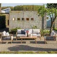 Dove 4 Piece Garden Lounge Set with Coffee Table - Desert Sand