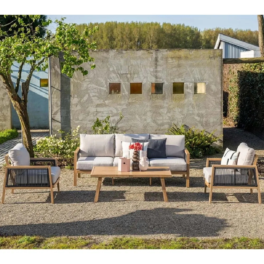 Dove 4 Piece Garden Lounge Set with Coffee Table - Desert Sand