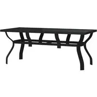 Dove Large Garden Dining Table - Black, Glass