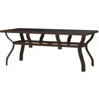 Dove Large Garden Dining Table - Brown, Glass