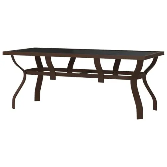 Dove Large Garden Dining Table - Brown, Glass