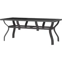 Dove Large Garden Dining Table - Grey, Glass