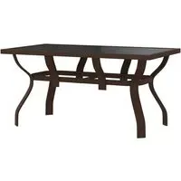 Dove Small Garden Dining Table - Brown, Glass