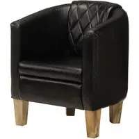 Dove Tub Chair - Black, Real Leather
