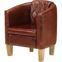 Dove Tub Chair - Brown, Real Leather